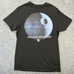 Star Wars Death Star Shirt Mens Medium Black This Is My Happy Place Graphic Tee